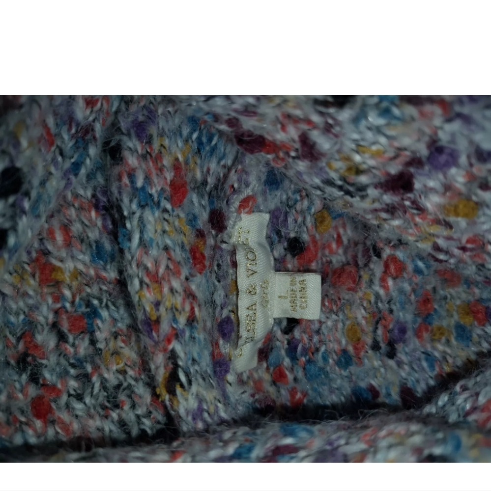 Chelsea & Violet Multicolor Turtle Neck Sweater Size L New